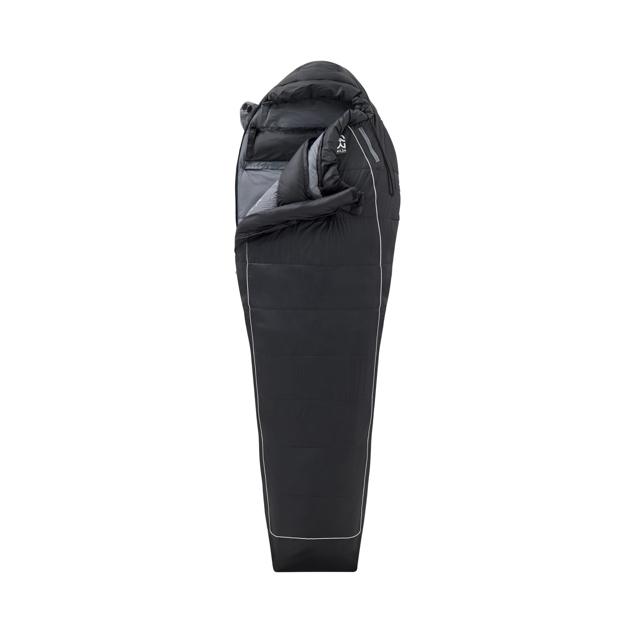 Wilsa 150060 Sac De Couchage Adulte – Duvet D’oie 90 %, Microfibre, Fourrure Polaire, Noir, Poids 680 G