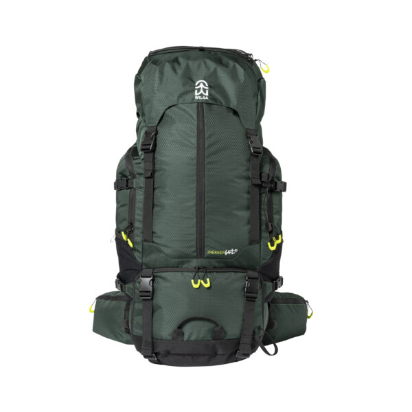 grands sac à dos de randonnée 65 litres 75 litres trekker wilsa outdoor vert kaki